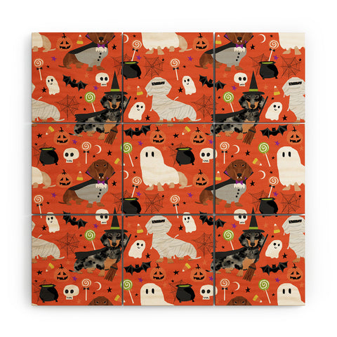 Petfriendly Dachshund dog breed halloween Wood Wall Mural