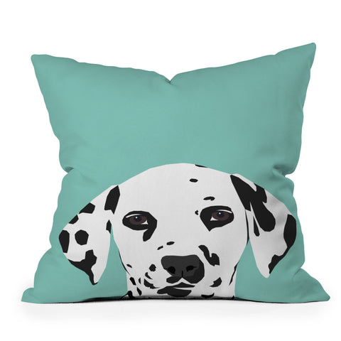 Petfriendly Dalmatian cute puppy dog black Throw Pillow