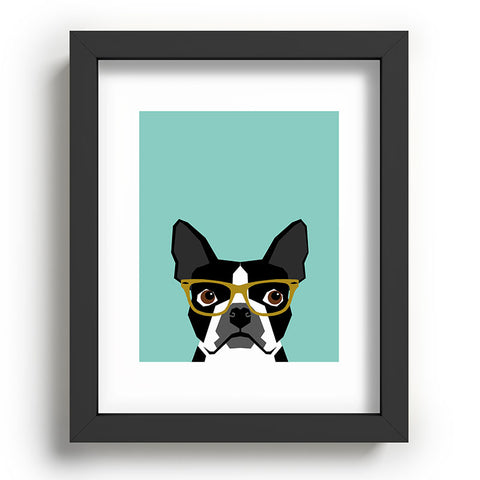 Petfriendly Darby Boston Terrier Portrait Recessed Framing Rectangle