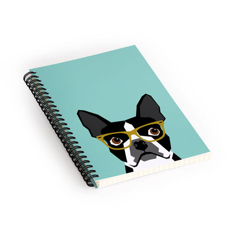 Petfriendly Darby Boston Terrier Portrait Spiral Notebook