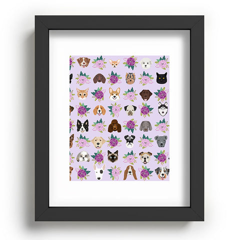 Petfriendly Dogs and cats pet friendly floral Recessed Framing Rectangle