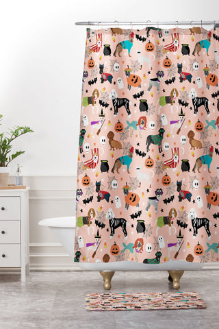 Petfriendly Dogs halloween costumes cute Shower Curtain And Mat