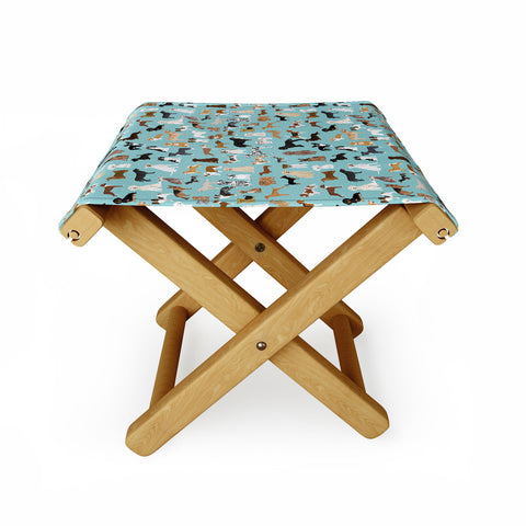 Petfriendly Dogs pattern print dog breeds Folding Stool