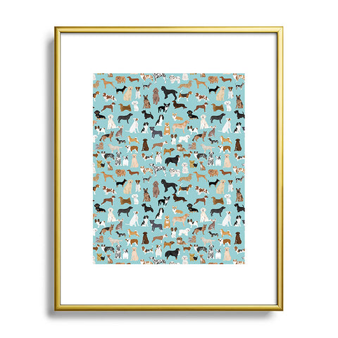 Petfriendly Dogs pattern print dog breeds Metal Framed Art Print