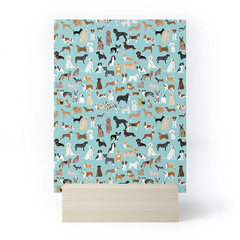 Petfriendly Dogs pattern print dog breeds Mini Art Print