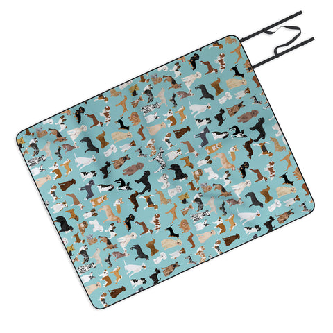 Petfriendly Dogs pattern print dog breeds Picnic Blanket