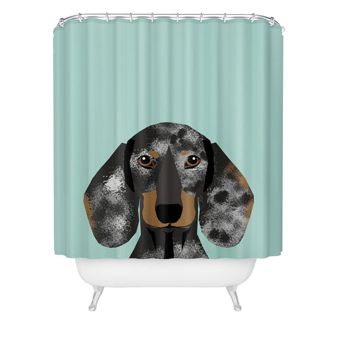 Petfriendly Doxie Dachshund merle Shower Curtain