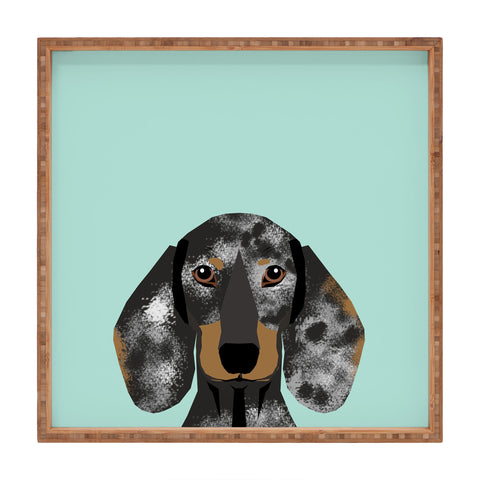 Petfriendly Doxie Dachshund merle Square Tray