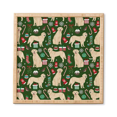 Petfriendly Golden Retriever festive christmas Framed Wall Art