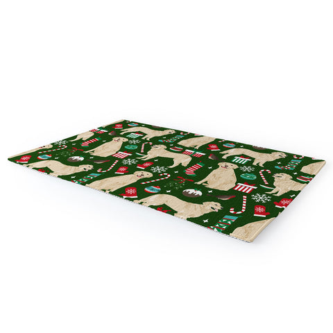 Petfriendly Golden Retriever festive christmas Area Rug