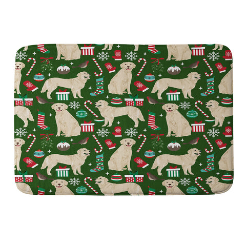 Petfriendly Golden Retriever festive christmas Memory Foam Bath Mat