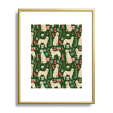 Petfriendly Golden Retriever festive christmas Metal Framed Art Print