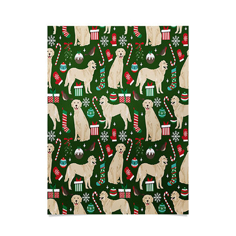 Petfriendly Golden Retriever festive christmas Poster