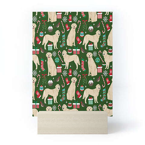Petfriendly Golden Retriever festive christmas Mini Art Print