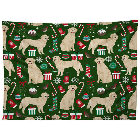 Petfriendly Golden Retriever festive christmas Tapestry