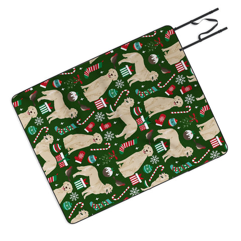 Petfriendly Golden Retriever festive christmas Picnic Blanket