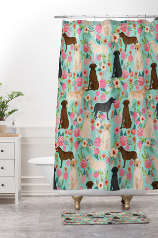 Petfriendly Labrador Retriever dog breed Shower Curtain And Mat