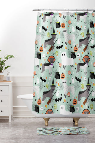 Petfriendly Pitbull halloween costumes Shower Curtain And Mat