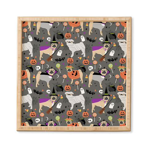 Petfriendly Pug halloween costumes mummy w Framed Wall Art