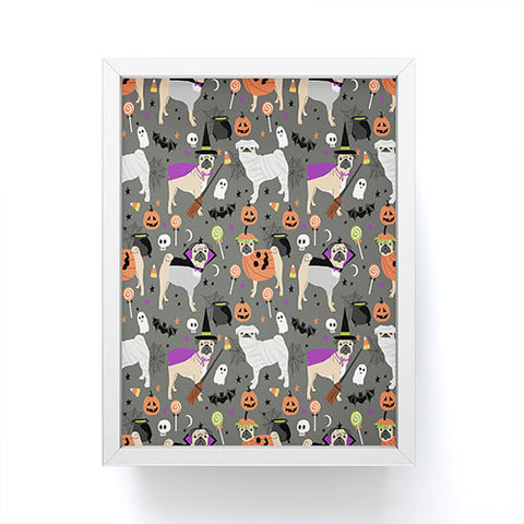 Petfriendly Pug halloween costumes mummy w Framed Mini Art Print