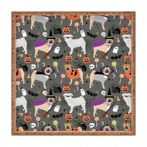 Petfriendly Pug halloween costumes mummy w Square Tray