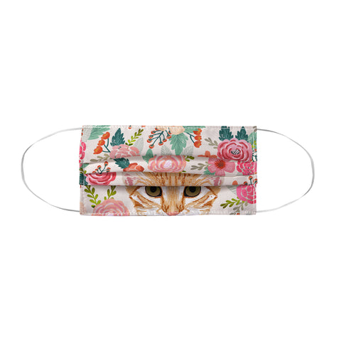 Petfriendly Tabby Cat florals Face Mask
