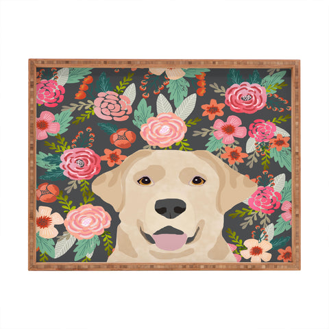 Petfriendly Yellow Lab dog portrait Rectangular Tray