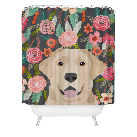 Petfriendly Yellow Lab dog portrait Shower Curtain