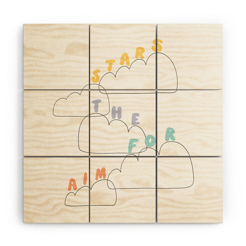 Phirst Aim for the stars Wood Wall Mural