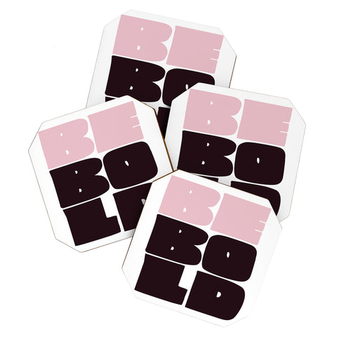 Phirst Be Bold black and pink Coaster Set