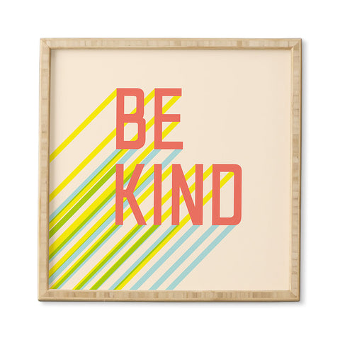 Phirst Be Kind Typography Framed Wall Art