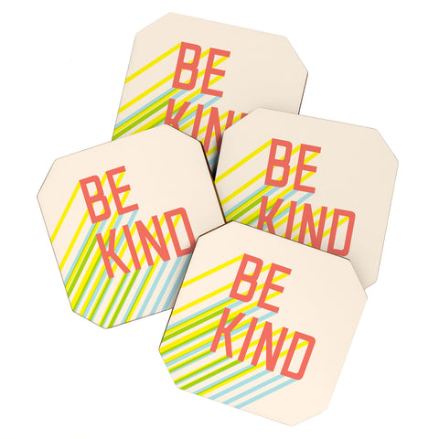 Phirst Be Kind Typography Coaster Set