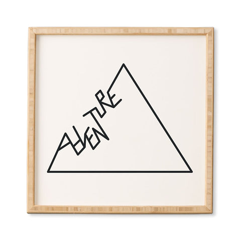 Phirst Black and white Adventure typo Framed Wall Art