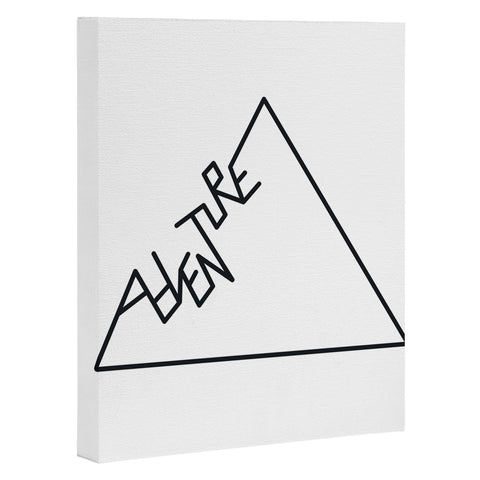 Phirst Black and white Adventure typo Art Canvas