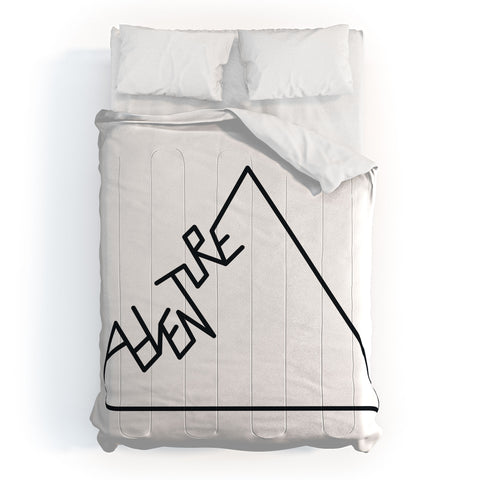 Phirst Black and white Adventure typo Comforter