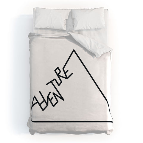 Phirst Black and white Adventure typo Duvet Cover