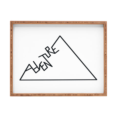 Phirst Black and white Adventure typo Rectangular Tray