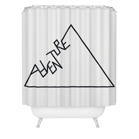 Phirst Black and white Adventure typo Shower Curtain