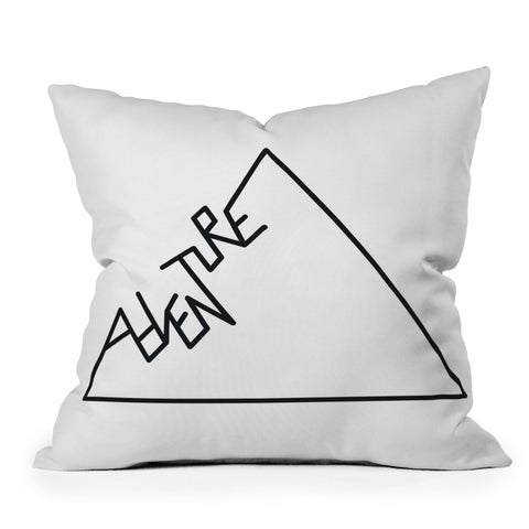 Phirst Black and white Adventure typo Throw Pillow