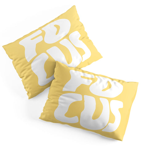 Phirst Focus yellow and white Pillow Shams