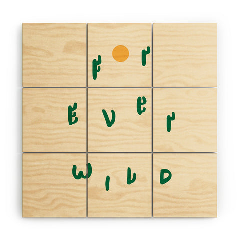 Phirst Forever Wild Cacti Wood Wall Mural