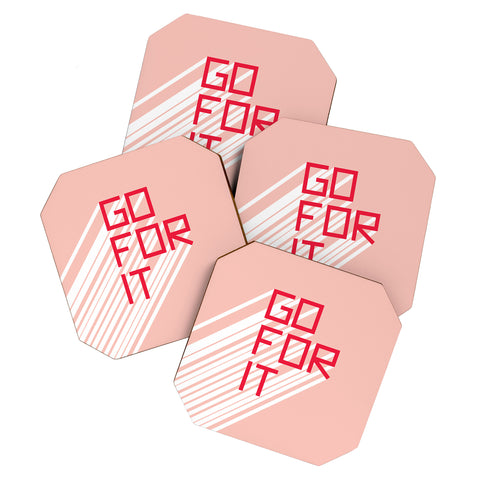 Phirst Go For It Pink Coaster Set