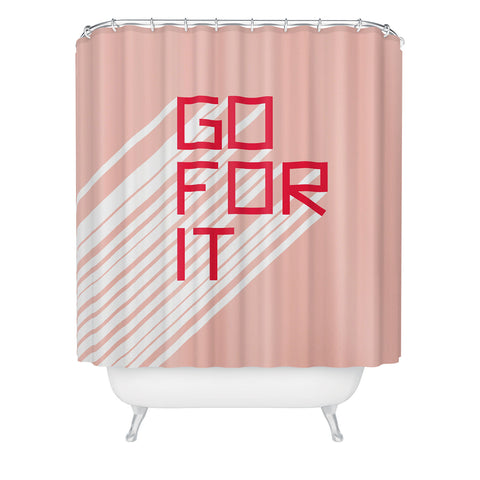 Phirst Go For It Pink Shower Curtain
