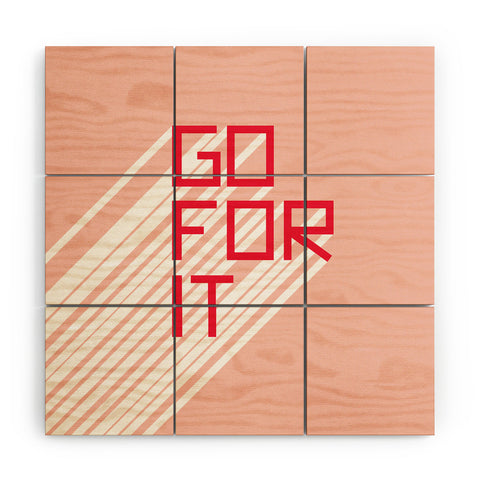 Phirst Go For It Pink Wood Wall Mural
