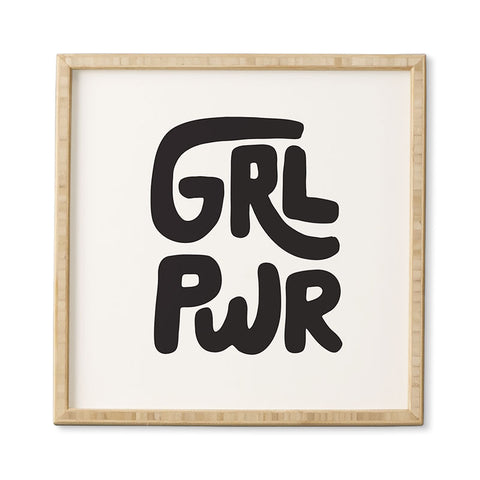 Phirst GRL PWR Black and White Framed Wall Art