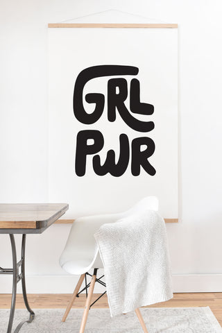 Phirst GRL PWR Black and White Art Print And Hanger