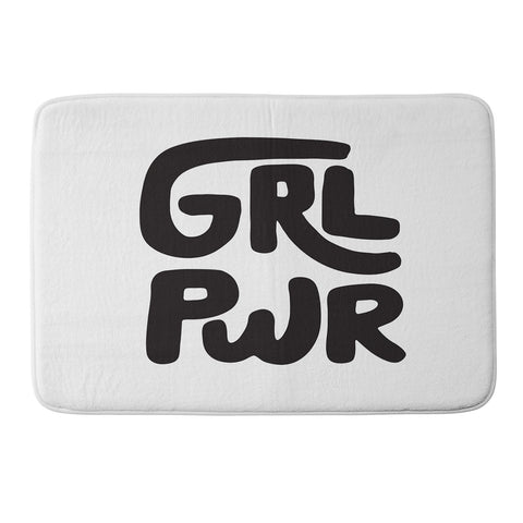 Phirst GRL PWR Black and White Memory Foam Bath Mat