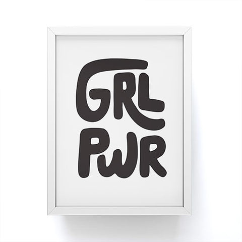 Phirst GRL PWR Black and White Framed Mini Art Print