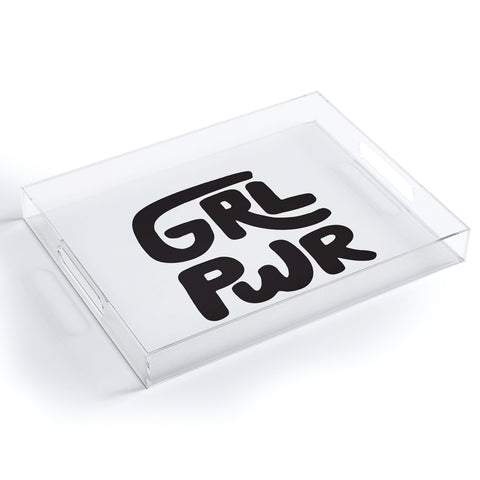 Phirst GRL PWR Black and White Acrylic Tray