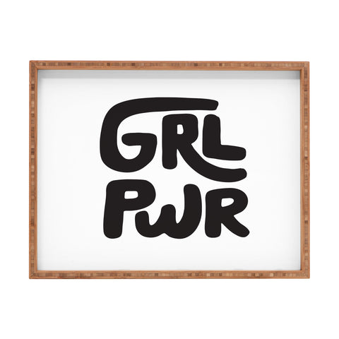 Phirst GRL PWR Black and White Rectangular Tray